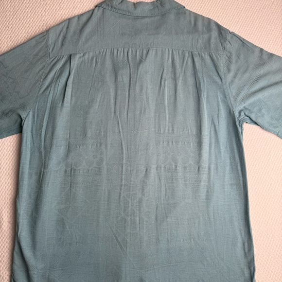 Havana Jack’s Café 100% Silk Hawaiian Shirt Size L Light Blue Floral Patter - Picture 3 of 7